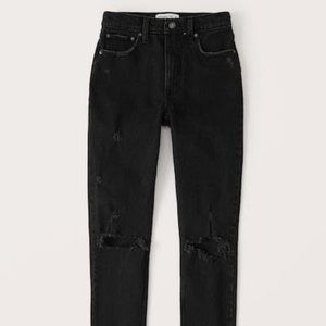 Abercrombie & Fitch High Rise Skinny Jeans - Ripped Black Wash - GENTLY WORN